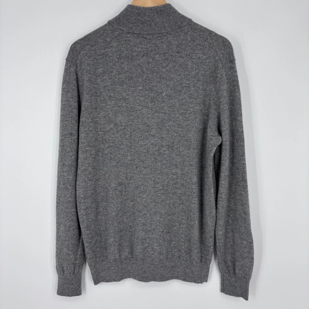 Quince Mongolian Cashmere 1/4 Zip Sweater Mens M Heather Grey Pullover Knit